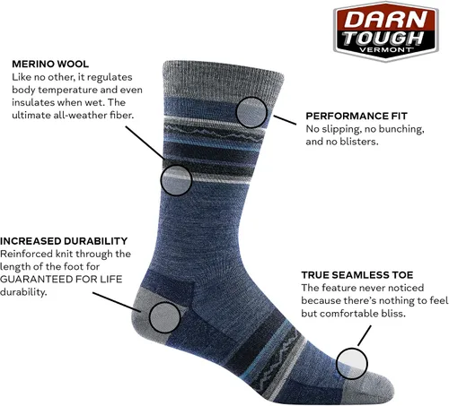 Vista 3 de Darn Tough Whetstone Crew - Calcetines ligeros para hombre