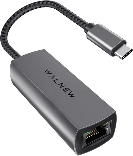 Vista 9 de WALNEW - Adaptador USB C a Ethernet de 1 Gbps, adaptador LAN Ethernet RJ45
