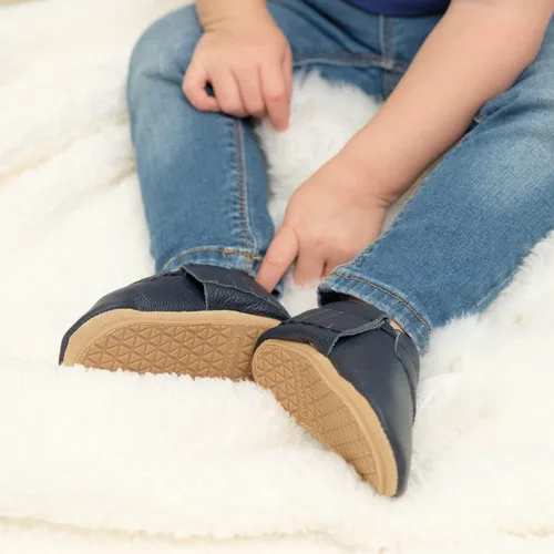 Vista 5 de BirdRock Baby Mocasines de suela dura - Zapatos de cuero genuino para niños y niñas