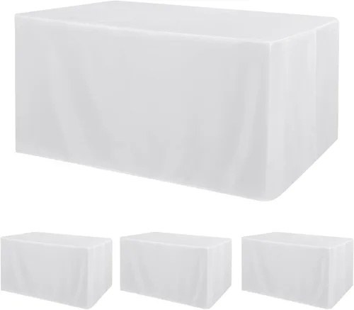 Vista 20 de Obstal Paquete de 2 manteles negros ajustables para mesas rectangulares de 4 pies, resistente al agua, lavable, tela de poliéster
