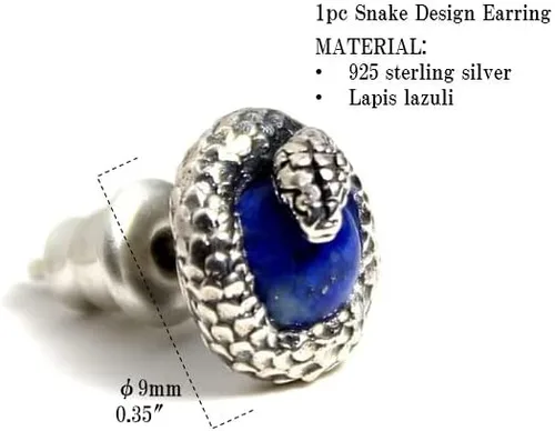 Vista 5 de COSUMOSU - Aretes de plata de ley 925 con forma de serpiente y dragón, 1 pieza para hombres y mujeres