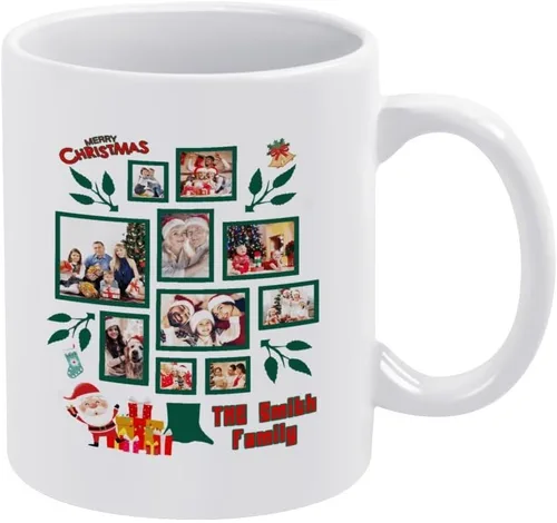 Vista 10 de Taza de café personalizada con diseño de taza de café personalizada con texto fotográfico y logotipo, regalos personalizados de Navidad para hombres