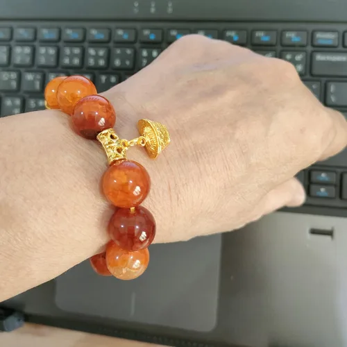 Vista 2 de Heavens Tvcz - Pulsera de ágata con escamas de dragón de buena suerte para mujeres tailandesas buena suerte joyería energética de 0551in dijes