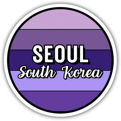 Vista 6 de Seoul South Korea Travel Sticker, 2.5" Multiple Colors, Laptop Water Bottle Planner Journal, Collectible Places I've Been, Luggage Decal (Earth)