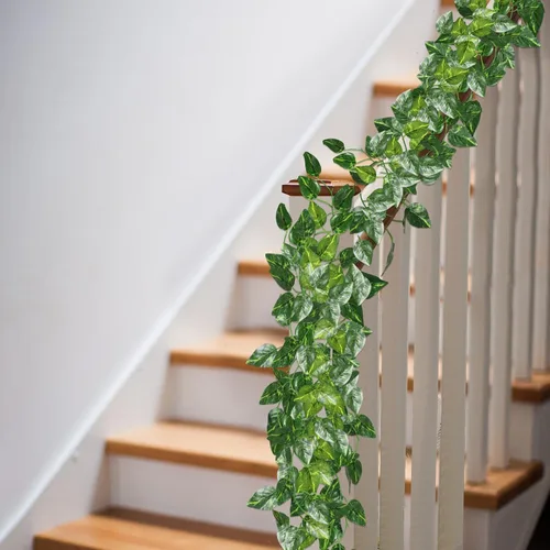 Vista 6 de Hotop Paquete de 72 enredaderas falsas de 472 pies para decoración de habitación, 72 hebras estéticas de hiedra artificial, plantas colgantes