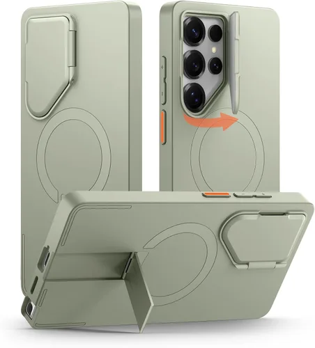 Vista 52 de SURITCH Funda para teléfono Samsung Galaxy S26 Plus, cubierta protectora magnética con cubierta de cámara y soporte de metal ajustable para Galaxy