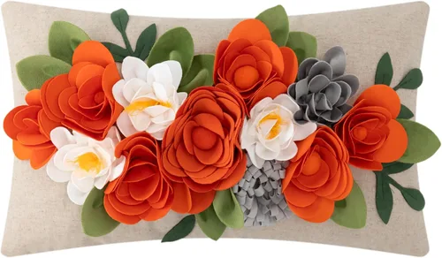 Vista 12 de OiseauVoler Fundas de Cojín Decorativas con Flores 3D Fundas de Almohada con Acento Floral para Sofá Cama Hogar Sala de Estar Decoración
