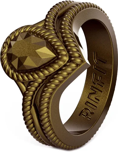 Vista 21 de Rinfit - Anillos de silicona para mujer - Anillo de compromiso en forma de pera de silicona - Alianzas de boda de goma para mujer - Diseño patentado