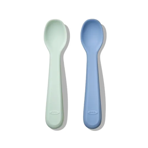 Vista 7 de OXO Tot Paquete de 2 cucharas de silicona, flor y ópalo