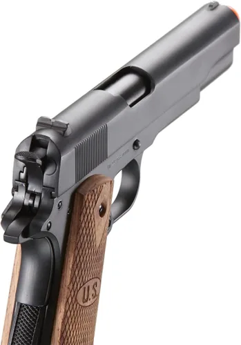 Vista 7 de Double Bell M1911 Pistola de aire comprimido de gas verde con agarre de madera (color: negro)