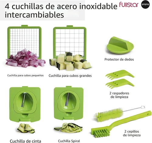 Vista 3 de fullstar NUEVO Fullstar X OTOTO Croc Chop Picador y Cortador de Verduras - Picador Multifuncional de Alimentos, Cortador de Cebolla de Cocodrilo