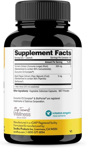 Vista 7 de Sandhu's Polvo de péptidos de colágeno y curcumina con bioperina Apoya el metabolismo saludable, la salud de la piel, la función inmune Alivia