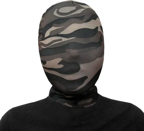 Vista 5 de Máscara unisex de elastano sólido de 2 caras, 2 tamaños, más de 15 colores/patrones