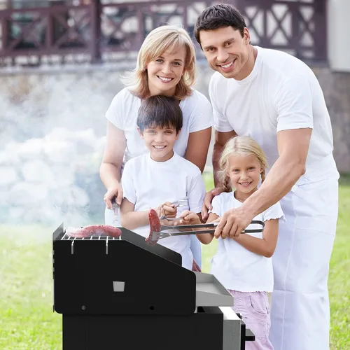 Vista 7 de [Usado] Parrilla de 17 pulgadas, protector de viento y rejilla de calentamiento para parrilla Blackstone de 17 pulgadas, kit de accesorios