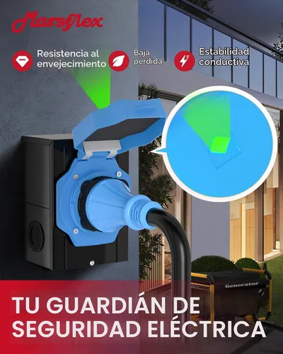 Vista 6 de Marsflex Cable generador de 50 amperios y 15 pies y caja de entrada