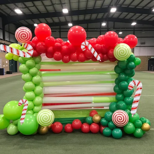 Vista 6 de Kit de guirnalda de arco de globos de Navidad, decoración de fiesta Rojo y verde