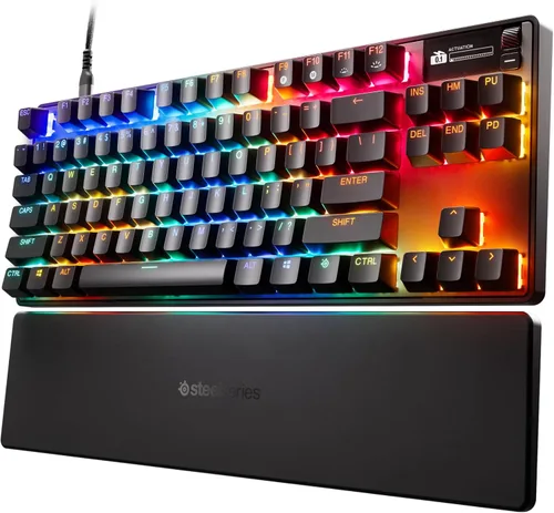 Vista 14 de SteelSeries Teclado inalámbrico Apex Pro Mini - Diseño del 60% - OmniPoint 2.0 - Quantum 2.0 inalámbrico - Teclas PBT de doble disparo - Negro