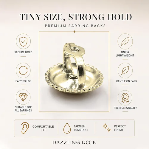Vista 4 de Dazzlingrock Collection Atornillado Atrás Arete 1 Pc Solo en Oro 14K amarillo dorado