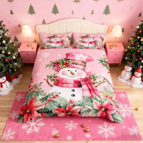 Vista 38 de Juego de funda de edredón con diseño de ciervo de cabaña, tamaño twin, juego de ropa de cama rústica de tablón de madera de árbol de Navidad