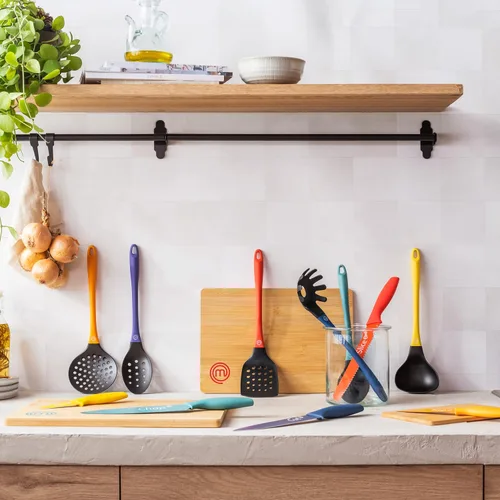 Vista 6 de MasterChef Herramientas de cocina de 6 piezas hechas de material resistente al calor, resistente al calor, con elegantes asas suaves y multicolor