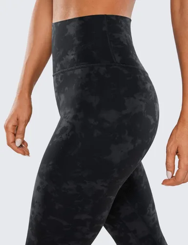 Vista 17 de CRZ YOGA Leggings de entrenamiento para mujer con sensación de desnudez cepillada de 25 pulgadas, pantalones de yoga de compresión de cintura alta