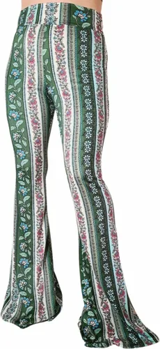 Vista 56 de ShopMyTrend - Pantalones de yoga largos con piernas anchas y acampanadas estilo palazzo, con cintura alta, para mujer