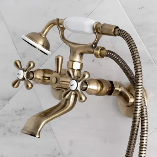 Vista 6 de Kingston Brass Kingston KS265AB - Llenador de bañera ajustable de 6 pulgadas para montaje en pared, latón antiguo