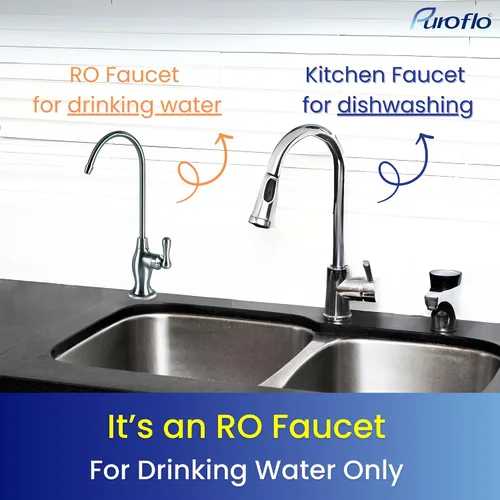 Vista 3 de Grifo de ósmosis inversa cromado, grifo de agua potable sin plomo certificado NSF para sistema de filtración de agua debajo del fregadero y sistema