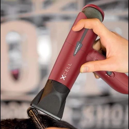 Vista 4 de GAMMA+ XCell Professional Ultra-Lightweight Hair Dryer Digital Motor Ionic Technology Whisper Quiet 12 Heat/Speeds Rojo mate