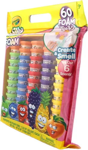 Vista 8 de Crayola Silly Scents - Tubos de espuma de 60 x 1 onza para niños, juguetes antiestrés y Pascua, juguetes para niños no tóxicos, perfumados