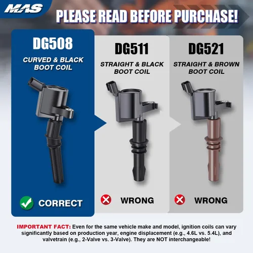 Vista 2 de MAS Juego de 8 bobinas de encendido DG508 y bujías Motorcraft SP493 compatibles con motores Ford Lincoln Mercury 4.6L DG457 DG472 DG491 F523
