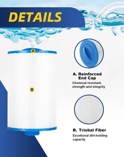 Vista 4 de ZOTEE Filtro de spa que reemplaza el filtro de bañera de hidromasaje Unicel 6CH-47 Filbur FC-0315 PTL47W-P4 373043, paquete de 2