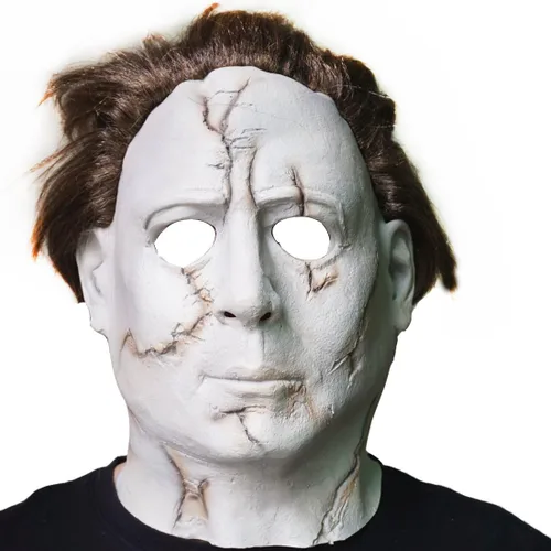 Vista 2 de Máscara de Michael Myers con peluca para adultos de Halloween
