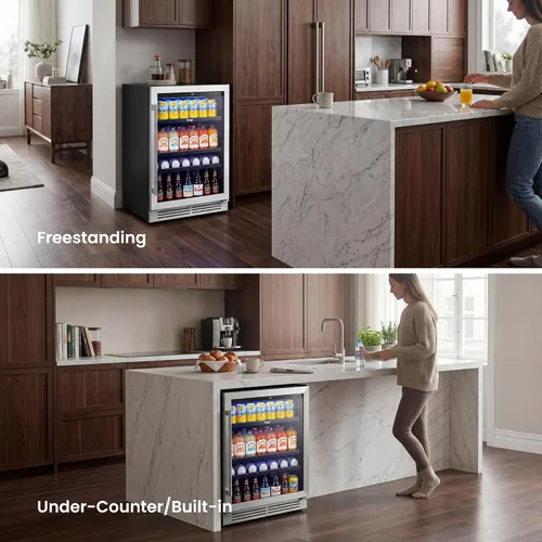 Vista 8 de Yeego Refrigerador de bebidas de 24 pulgadas - Refrigerador de bebidas de Plateado