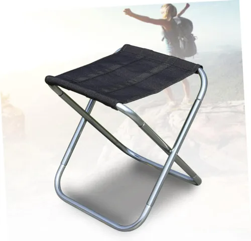 Vista 4 de Taburete plegable portátil para exteriores, taburete de barbacoa de aleación de aluminio, silla de pesca compacta, silla de tren de viaje, asiento