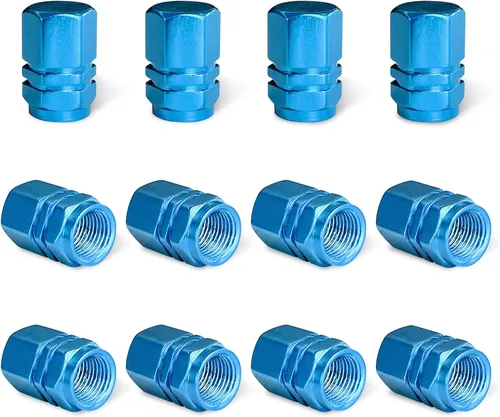 Vista 19 de Ziciner 8 PCS Tapas de Vástago de Válvula de Neumático de Coche, Cubiertas de Válvula de Rueda de Aleación de Aluminio con Anillo O de Goma, Juego