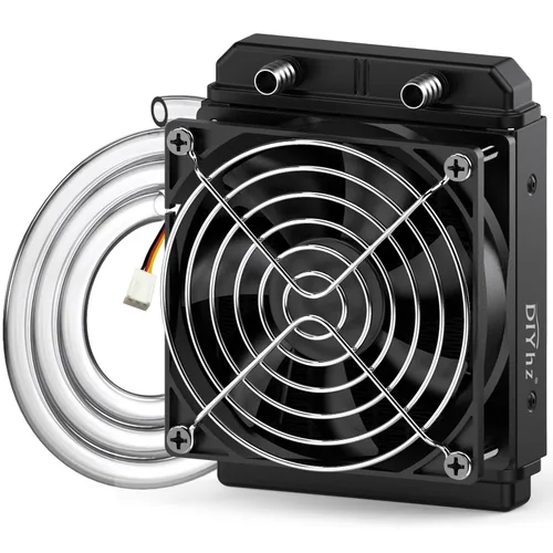 Vista 11 de Radiador de Refrigeración por Agua para Computadora, Intercambiador de Calor de Aluminio de 8 Tubos, Radiador de Refrigeración Líquida con Rosca