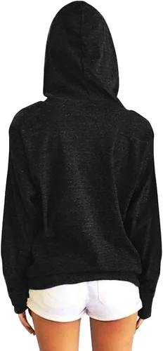 Vista 2 de Muicy Sudaderas con capucha para mujer camiseta de manga larga casual con bolsillos