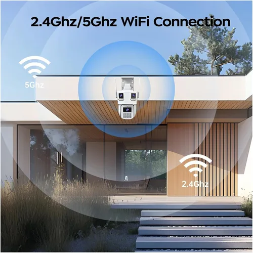 Vista 3 de 6K tres lentes 5G WiFi PTZ cámara IP de seguridad al aire