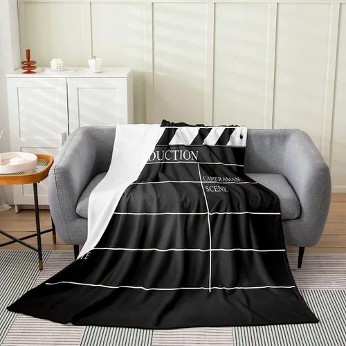 Vista 31 de Feelyou Manta de felpa para cine, manta de franela con patrón de palomitas de maíz para niños, niñas, adolescentes, póster de cine para todas