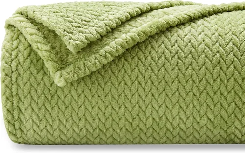 Vista 37 de NEWCOSPLAY Manta de Tiro Súper Suave Aqua Franela Sedosa Premium Fleece con Patrón de Hojas Ligera Manta de Cama para Uso en Todas las Estaciones