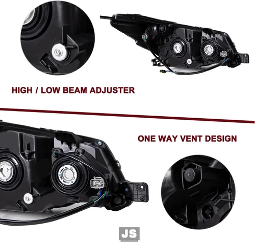 Vista 5 de JSBOYAT Reemplazo del conjunto de faros halógenos para Subaru Forester 2014-2016, carcasa cromada, reflector ámbar, lado izquierdo del conductor