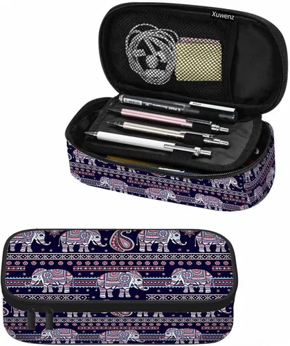 Vista 15 de Estuche organizador de lápices de alpaca, diseño de llama, hojas de animales, caja de papelería, caja de maquillaje, suministros escolares