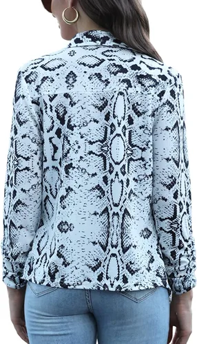 Vista 4 de POGTMM - Blazer de manga de 34 para mujer, con parte delantera abierta, chaqueta estilo cárdigan para uso en el trabajo o la oficina