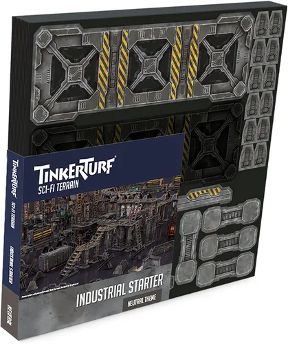 Vista 6 de TinkerTurf Terreno de ciencia ficción: conjunto de inicio industrial, tema abandonado, robusto, asequible, terreno a todo color de gran apariencia