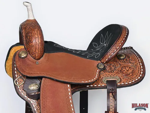 Vista 4 de HILASON Dark Brown Western Barrel Racing Saddle Trail