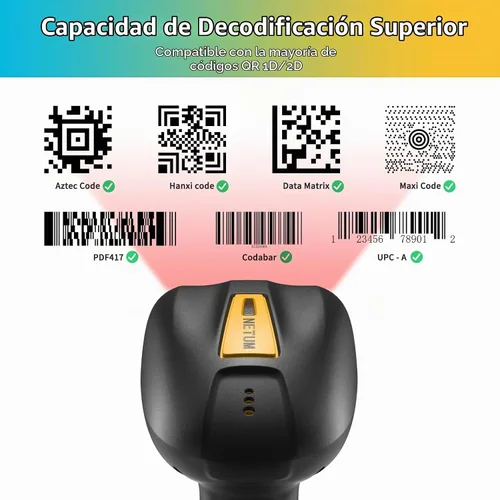 Vista 2 de NETUM Escáner industrial actualizado del código de barras de Bluetooth QR