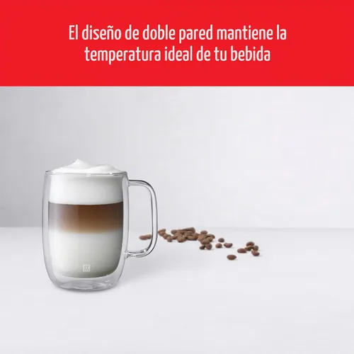 Vista 6 de ZWILLING Sorrento Plus Juego de 2 tazas de vidrio de doble pared para café con leche, 15 oz, 450 ml