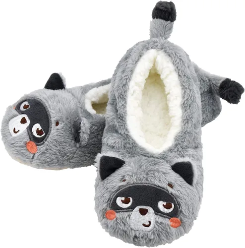 Vista 21 de Panda Bros - Pantuflas gruesas y cálidas para mujer con suela antideslizante, zapatos de casa con diseño de personajes, pantuflas novedosas