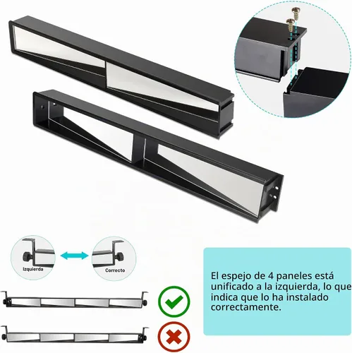 Vista 5 de 10L0L Espejo retrovisor gran angular de 4 paneles para carrito de golf, ajuste universal para Yamaha, Club Car, EZGO, elimina puntos ciegos Para